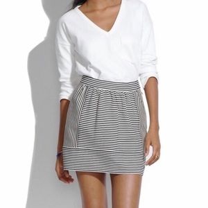 Madewell Striped Ponte Swivel Skirt